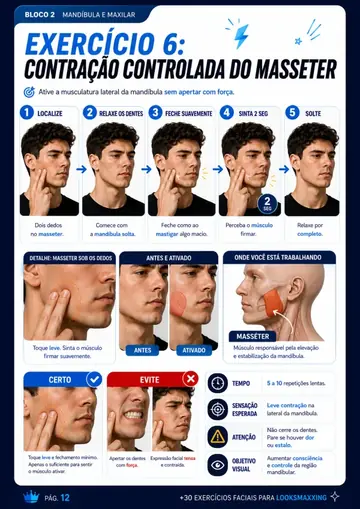 Exercício de contração controlada do masseter